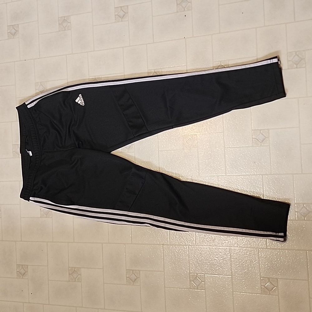 Adidas joggers with shoe zipper